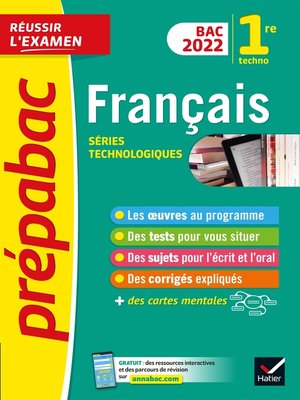 cover image of Prépabac Français 1re technologique--Bac 2023